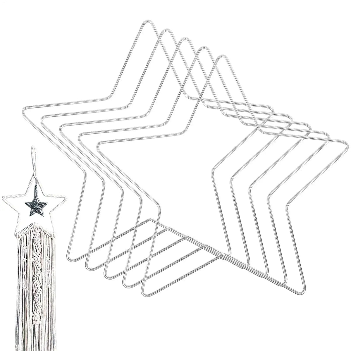 Wire Wreath Frames 5-pieces Star-shaped Metal Frame Christmas Forms