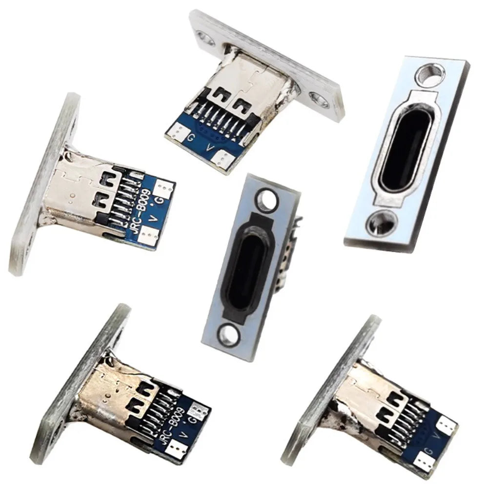 Waterproof USB Type-C Female Connector Jack 2-Pin Solder