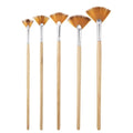 5-Piece Artist Fan Paint Brush Set – Nylon Hair & Wood Handle