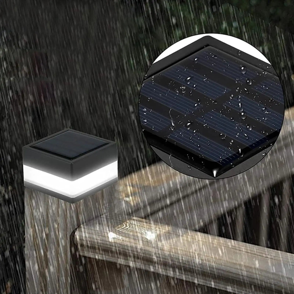 Solar Post Fence Lights Outdoor – 2-Color Waterproof Garden Lamp