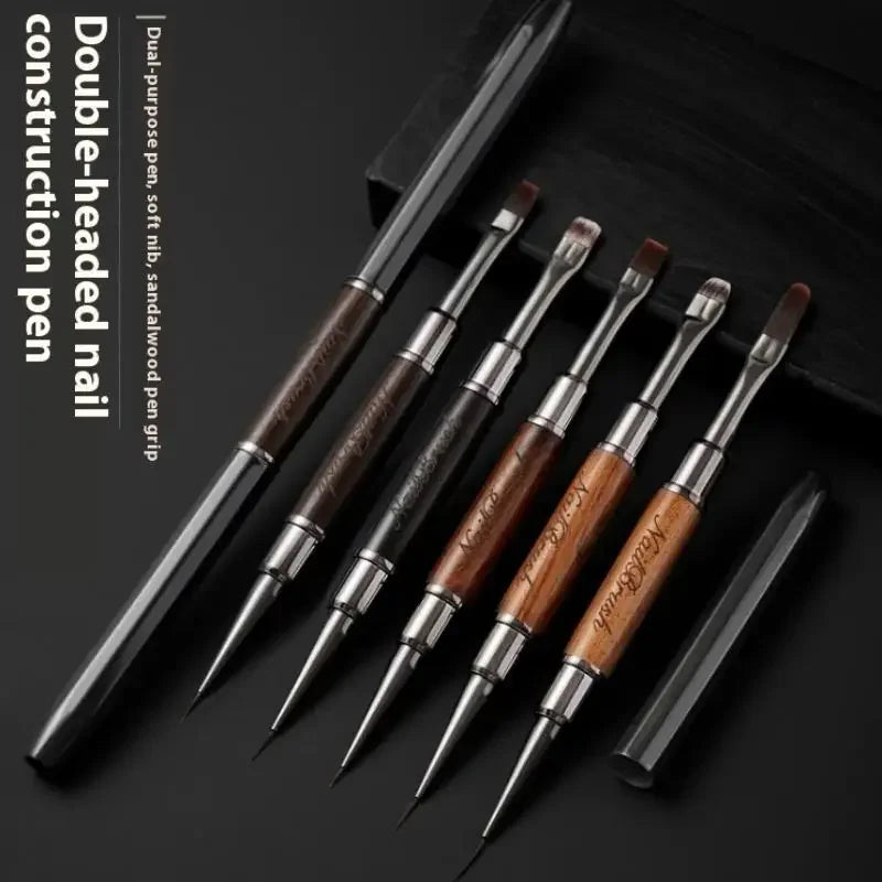 Sandalwood Double-Headed Nail Art Brush Pen | Detail Lines