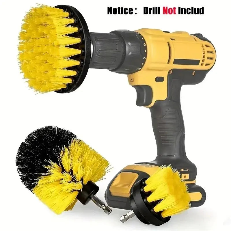 3-Piece Drill Brush Set – Power Scrubber for Tile, Grout & Carpet