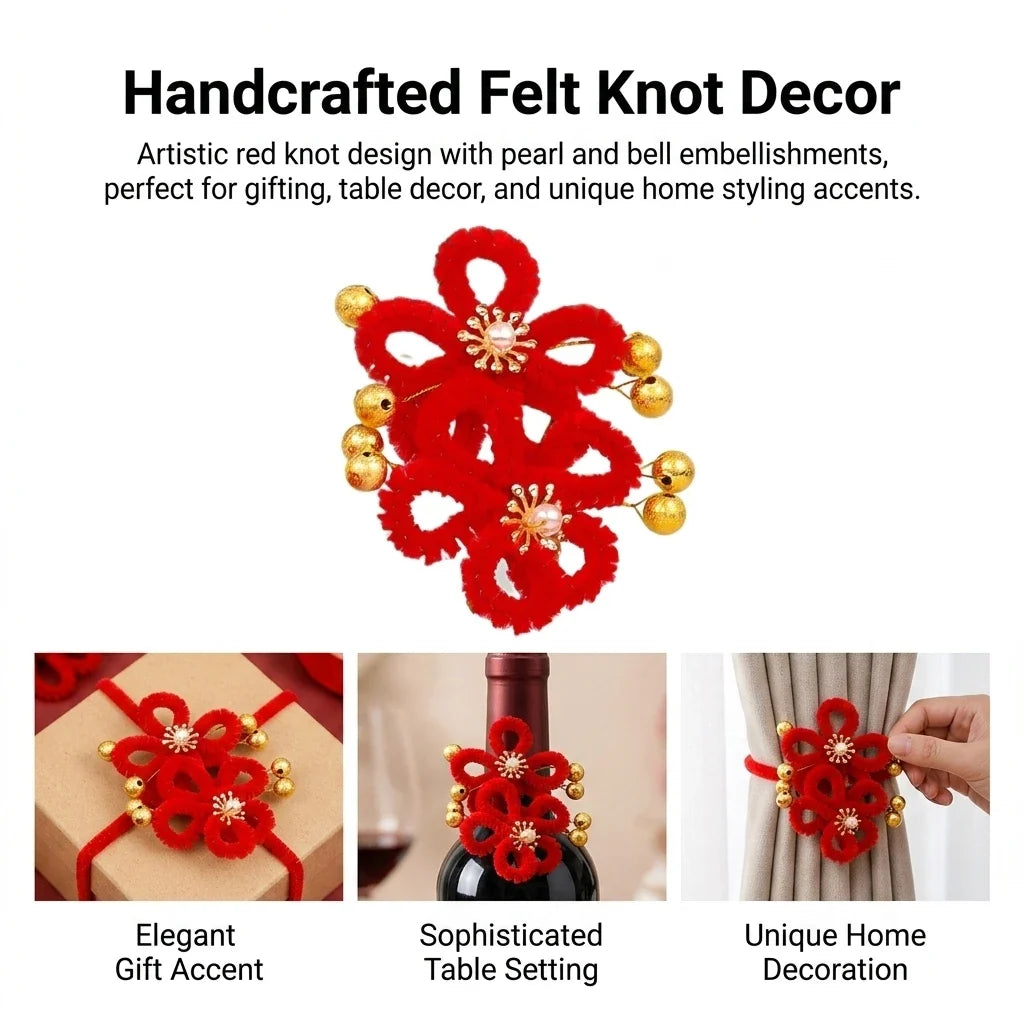 Vintage Red Flower Hair Comb | Chinese Bridal Headdress