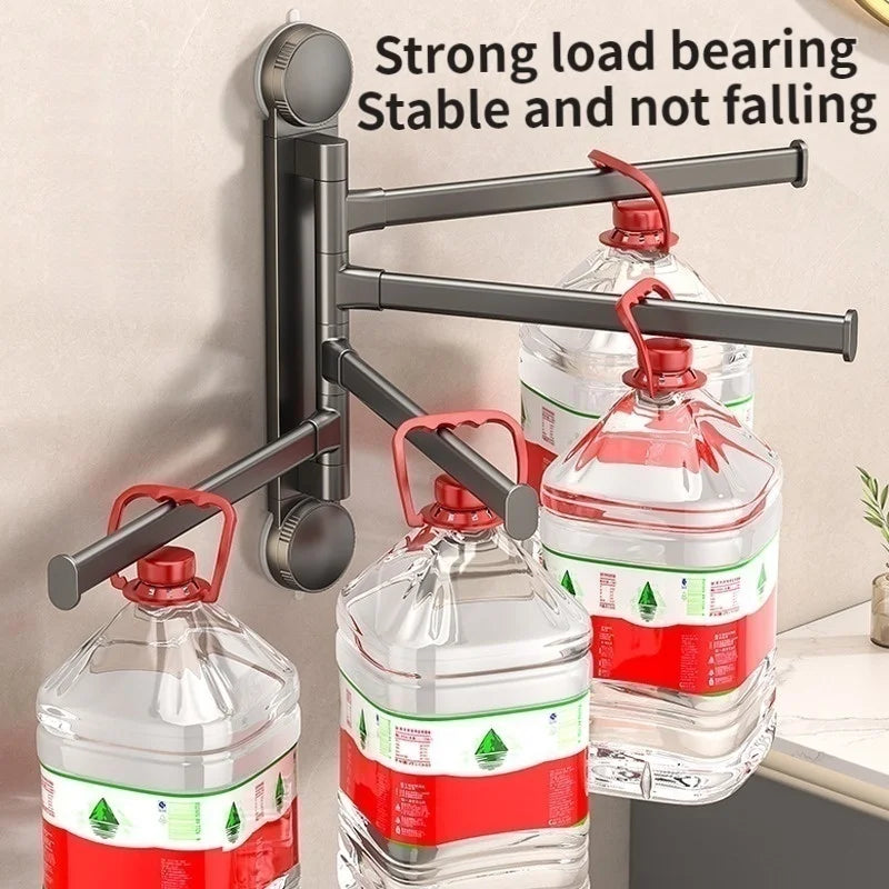 Drill-Free Suction Cup Rotating Towel Rack | Multi-Bar Folding