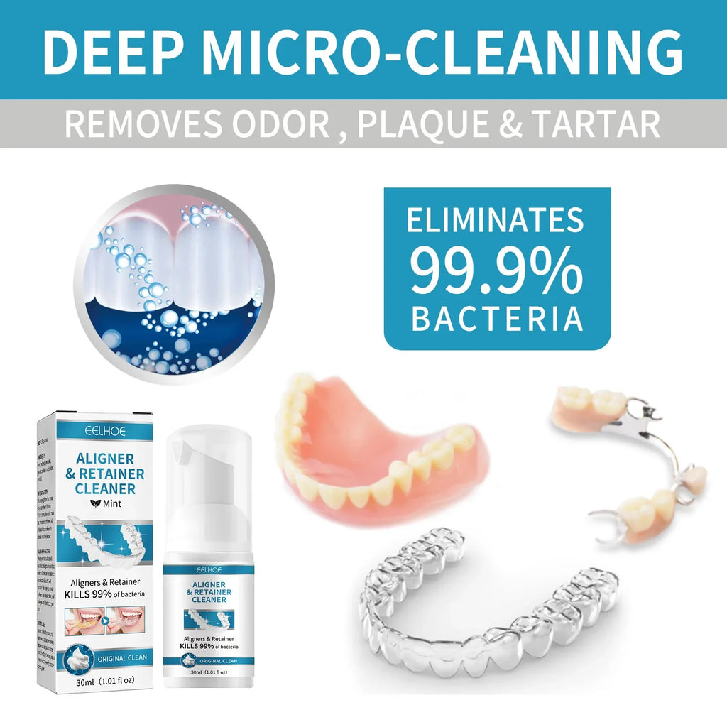 EELHOE Denture & Retainer Cleaner – Plaque & Odor Remover 30ml