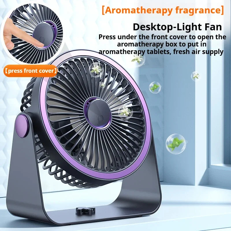 URGGU USB Rechargeable Circulator Fan with LED Night Light