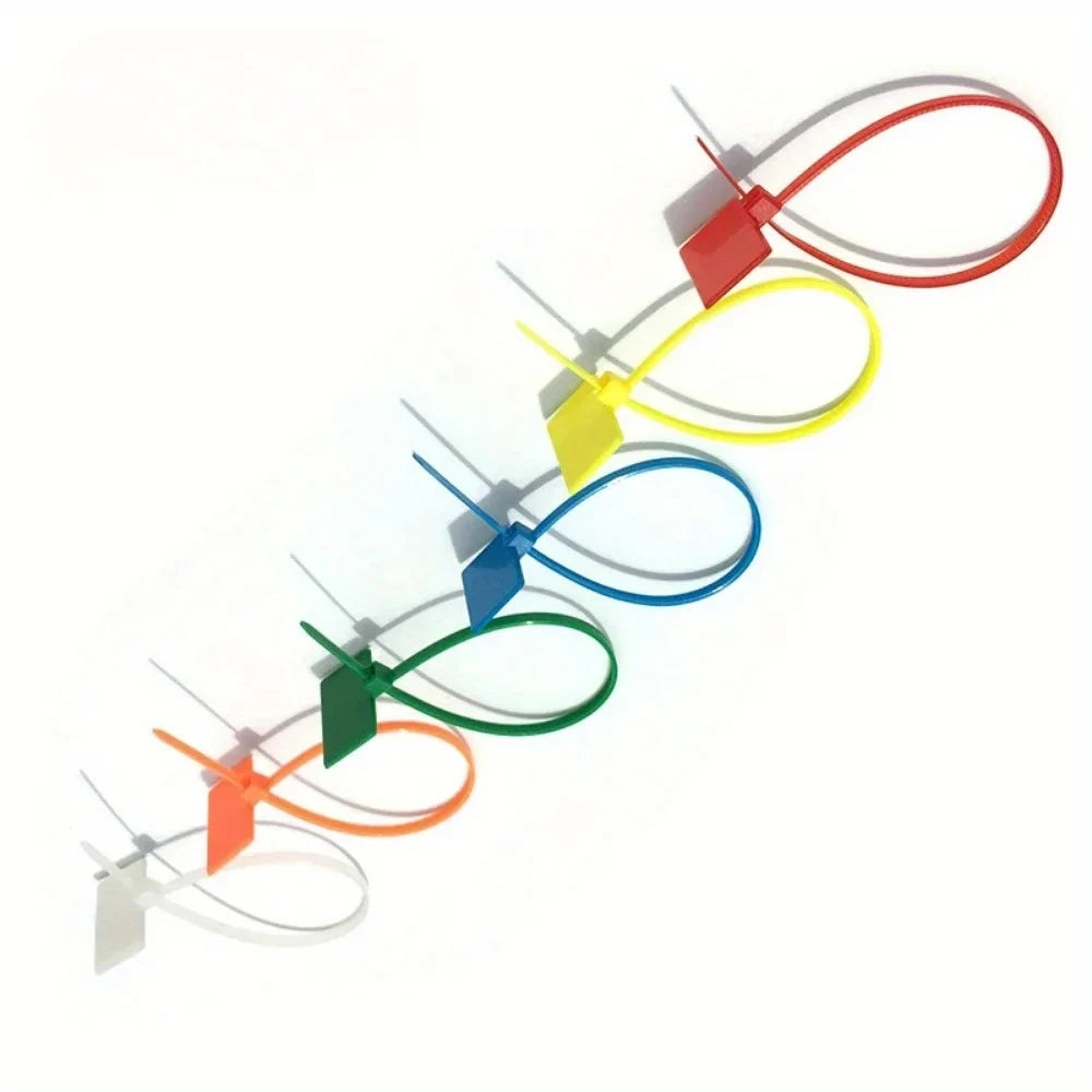 100pcs Nylon Cable Tie Tags 4×150mm Self-Locking Zip Ties
