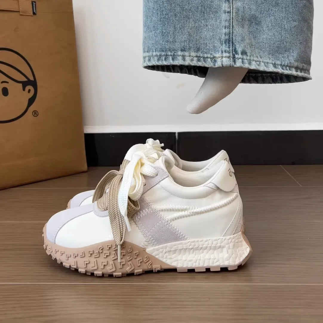 Women's Chunky Sneakers – Thick Sole Casual Lace-Up Shoes
