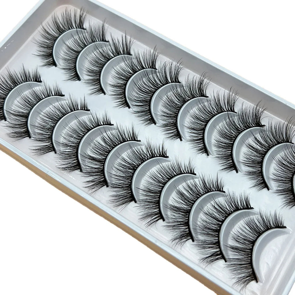 10 Pairs Fluffy False Eyelashes | 3D Wispy D Curl Strip Lashes