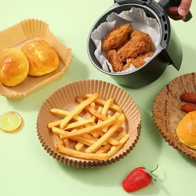 Square Air Fryer Parchment Liners 50/100pcs Non-Stick Disposable