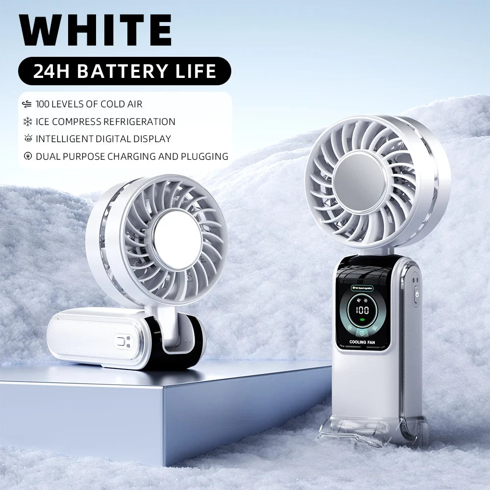 3600mAh Portable Neck Fan – Semiconductor Cooling, Foldable