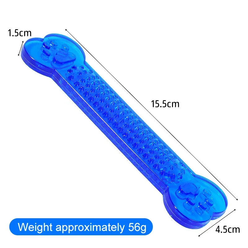 Indestructible Rubber Bone Chew Toy & Toothbrush for Dogs