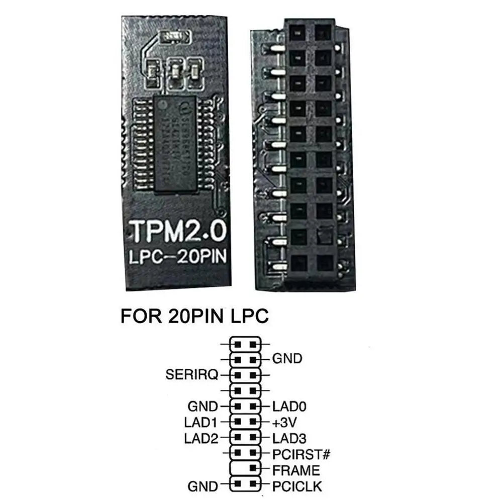 TPM 2.0 Security Module – 12/14/18/20-Pin Multi-Brand Motherboard