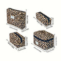 European American Ins Leopard Print Makeup Bag Double Layer Large