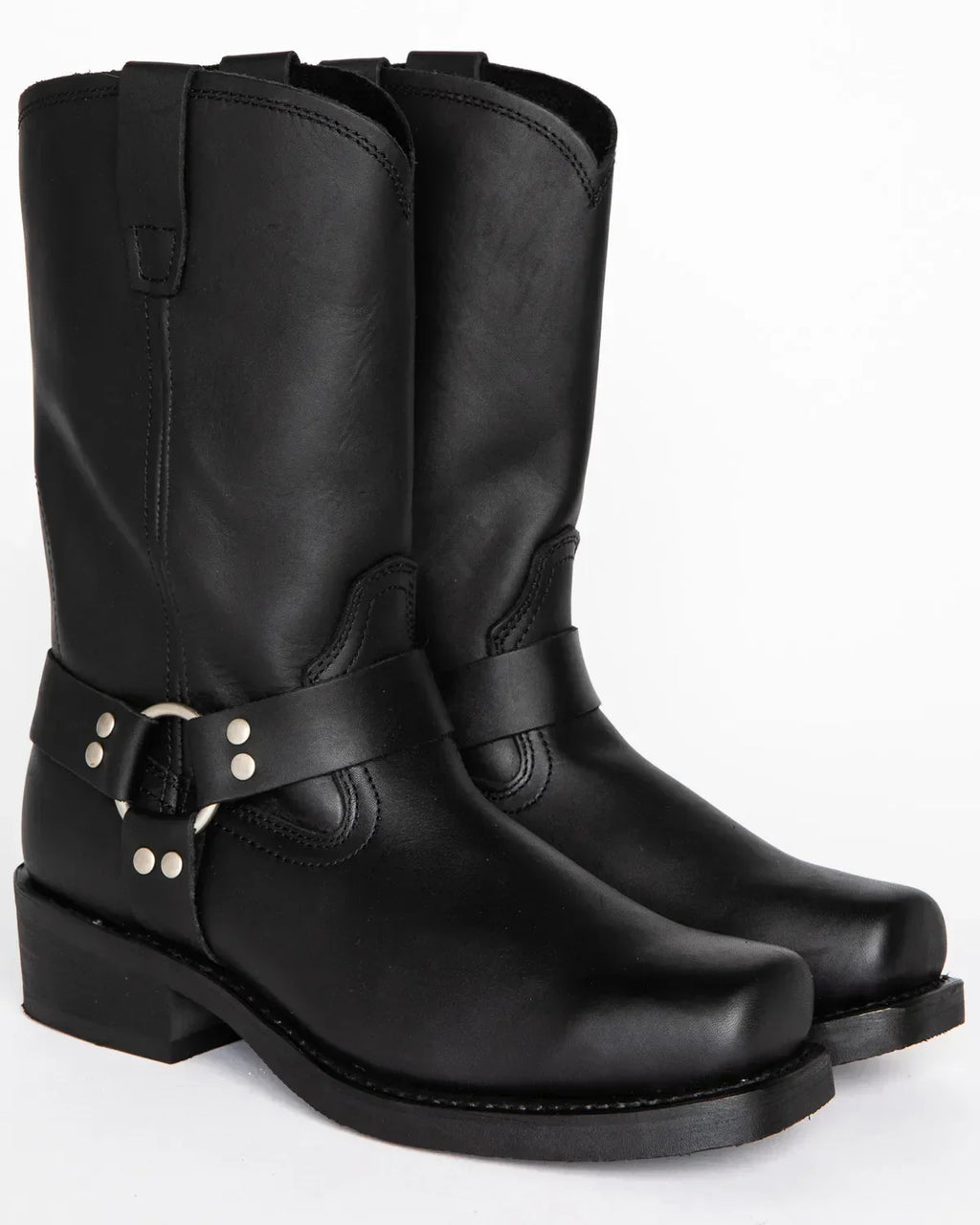 Men's Retro Western Cowboy Boots Mid-Calf PU Leather Sizes 39–48