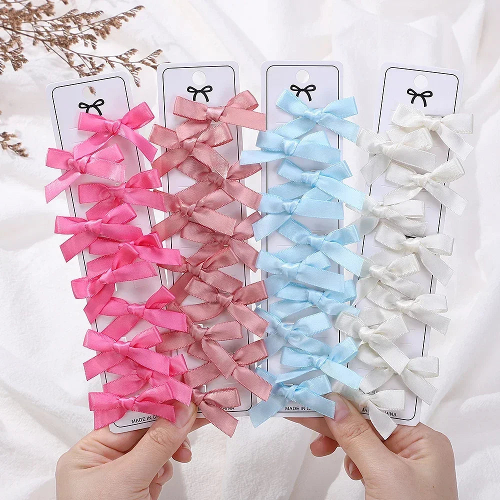 Wholesale Kids Sweet Solid Mini Bowknot Hair Clips Baby Girls Ballet