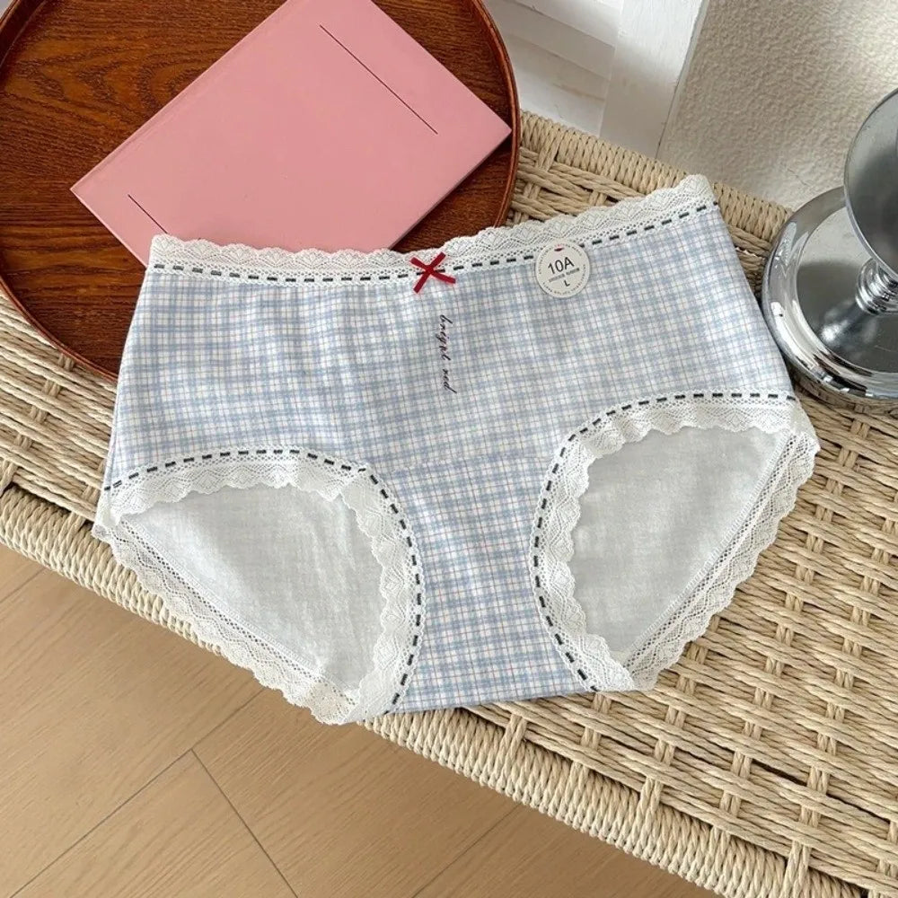 Women's Mid-Rise Cotton Lace Bow Briefs – Soft Daily Underwear