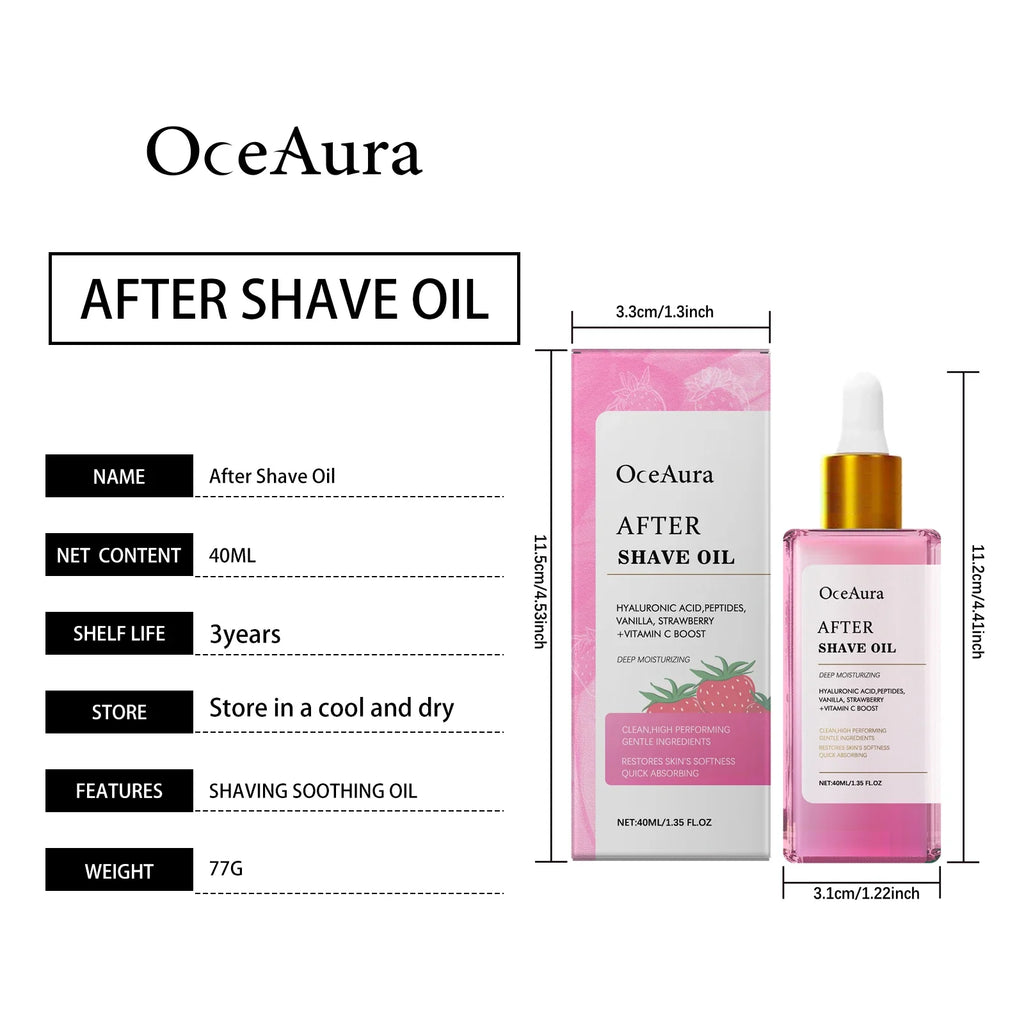 OceAura Strawberry Hair Removal Soothing Body Oil 40ml
