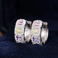 Huitan Colored CZ Hoop Earrings – Women's Fashion Circle Jewelry