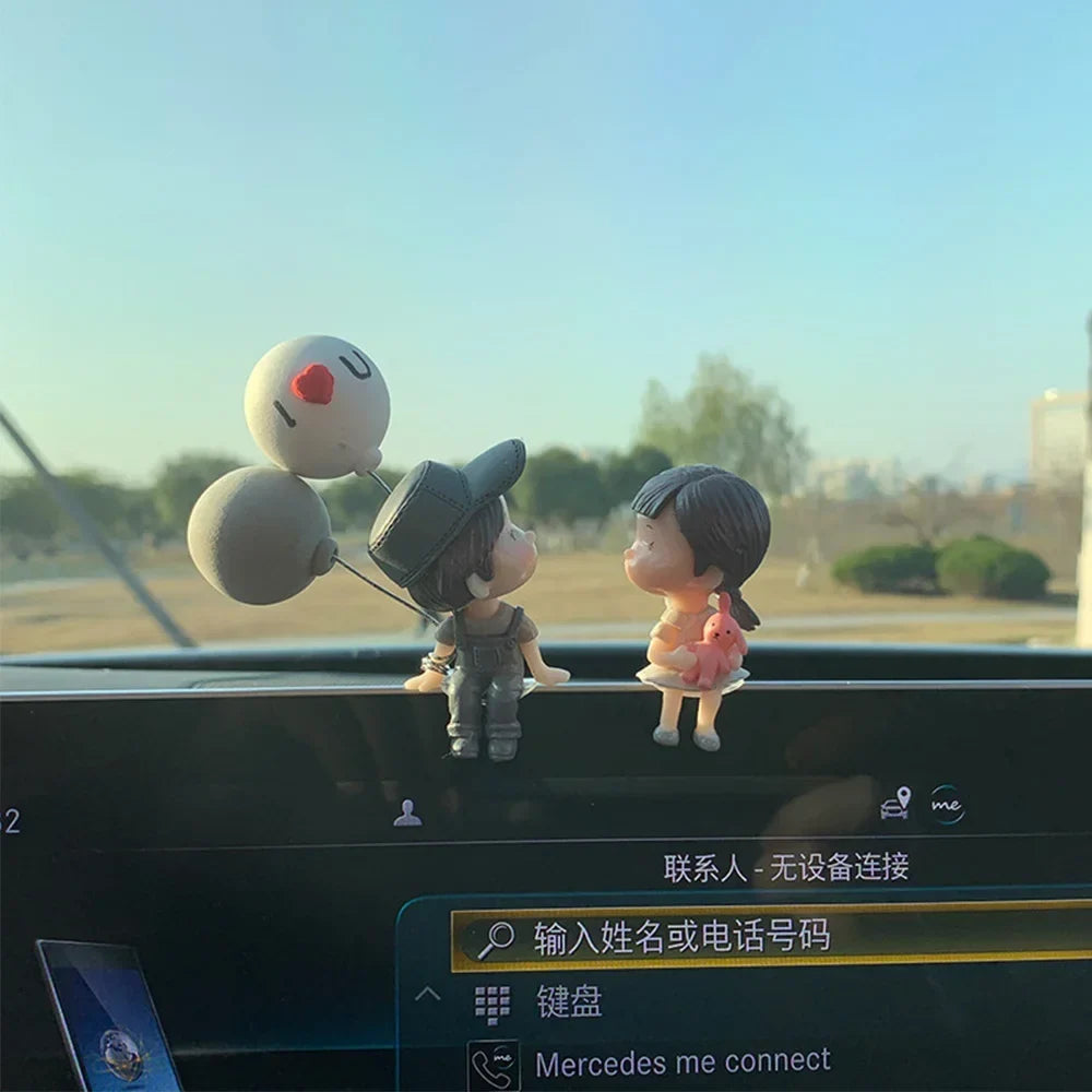Cute Cartoon Couples Action Figure Figurines Balloon Ornament Desktop