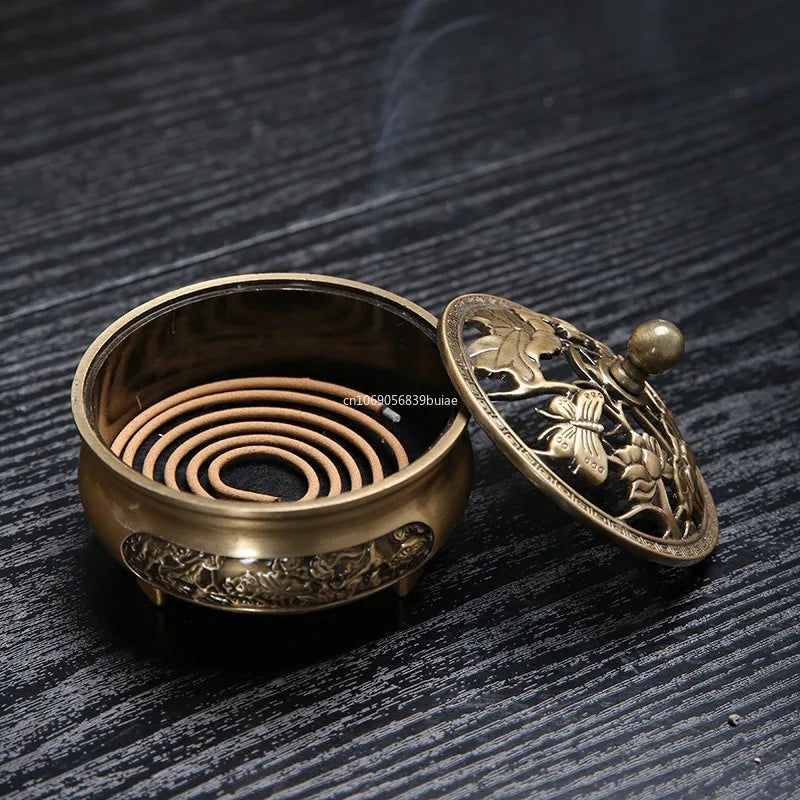 Pure Copper Antique Three-Legged Incense Burner | Tea Ceremony