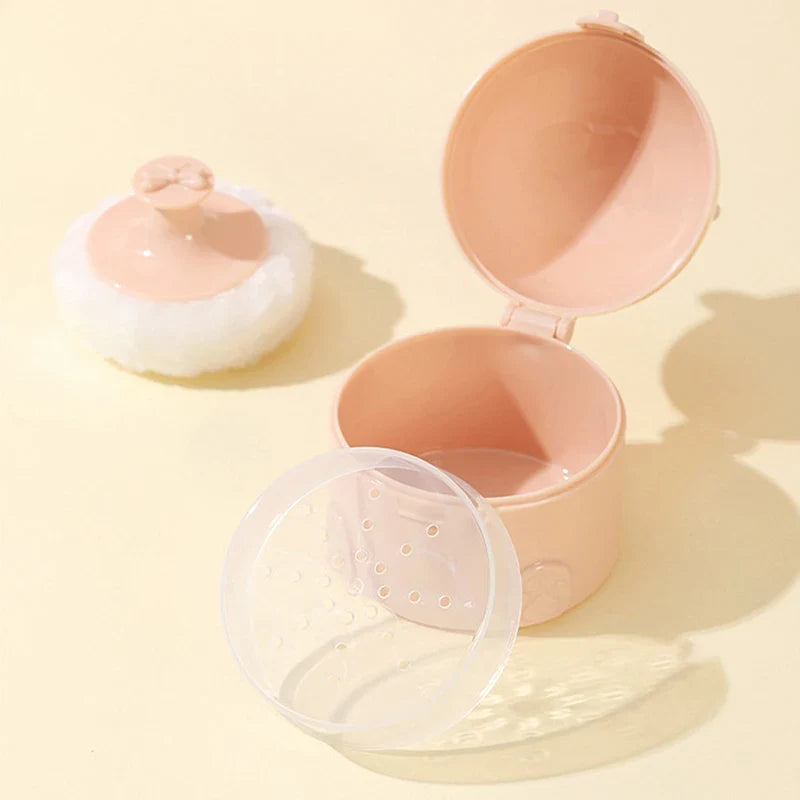 Bear Shape Powder Puff Box – Empty Container with Sifter