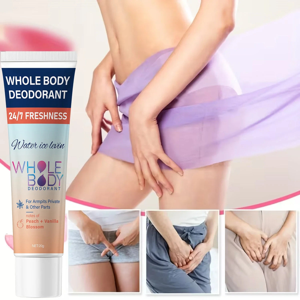 Whole Body Deodorant Cream – Hyaluronic Acid & Peach Vanilla
