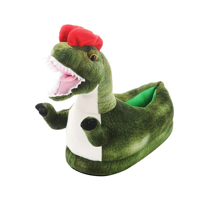 Dinosaur Furry Slippers – Kids & Adult Animal Slides