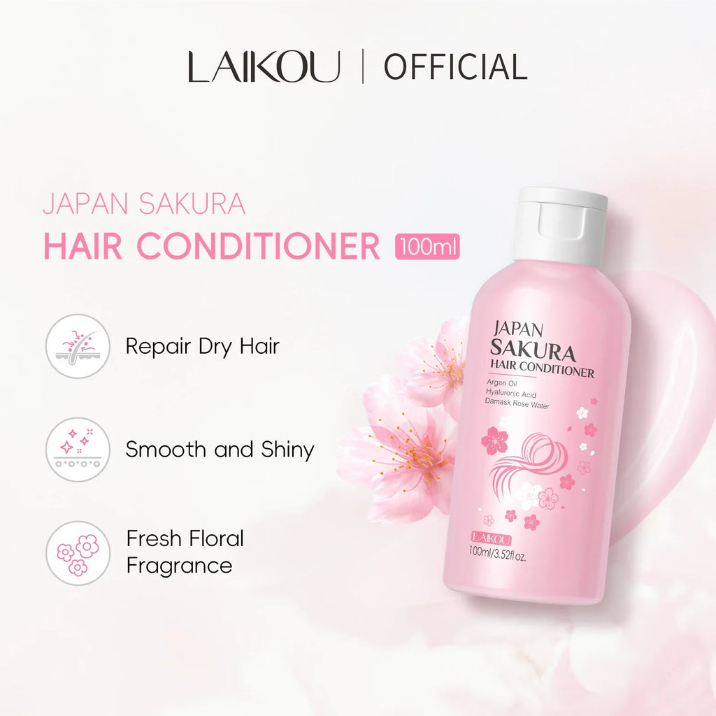 LAIKOU Sakura Shampoo & Conditioner – Nourishing Anti-Frizz