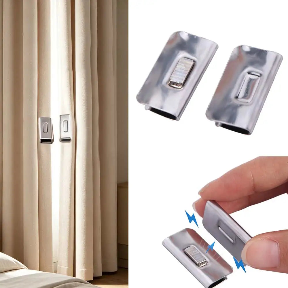 Magnetic Curtain Clips Reusable Powerful Hold Drill-free Closely Fit