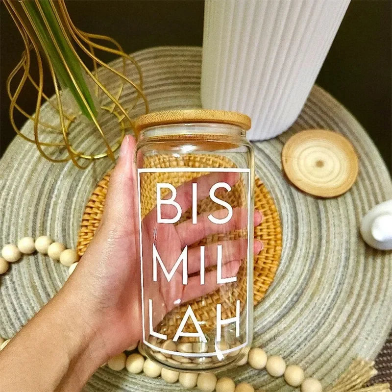 Bismillah Glass Cup | Ramadan Eid Islamic Gift