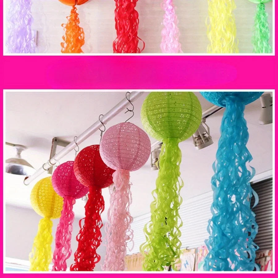 10 Pack Rainbow Spiral Tassel Hanging Streamers | Party Decor