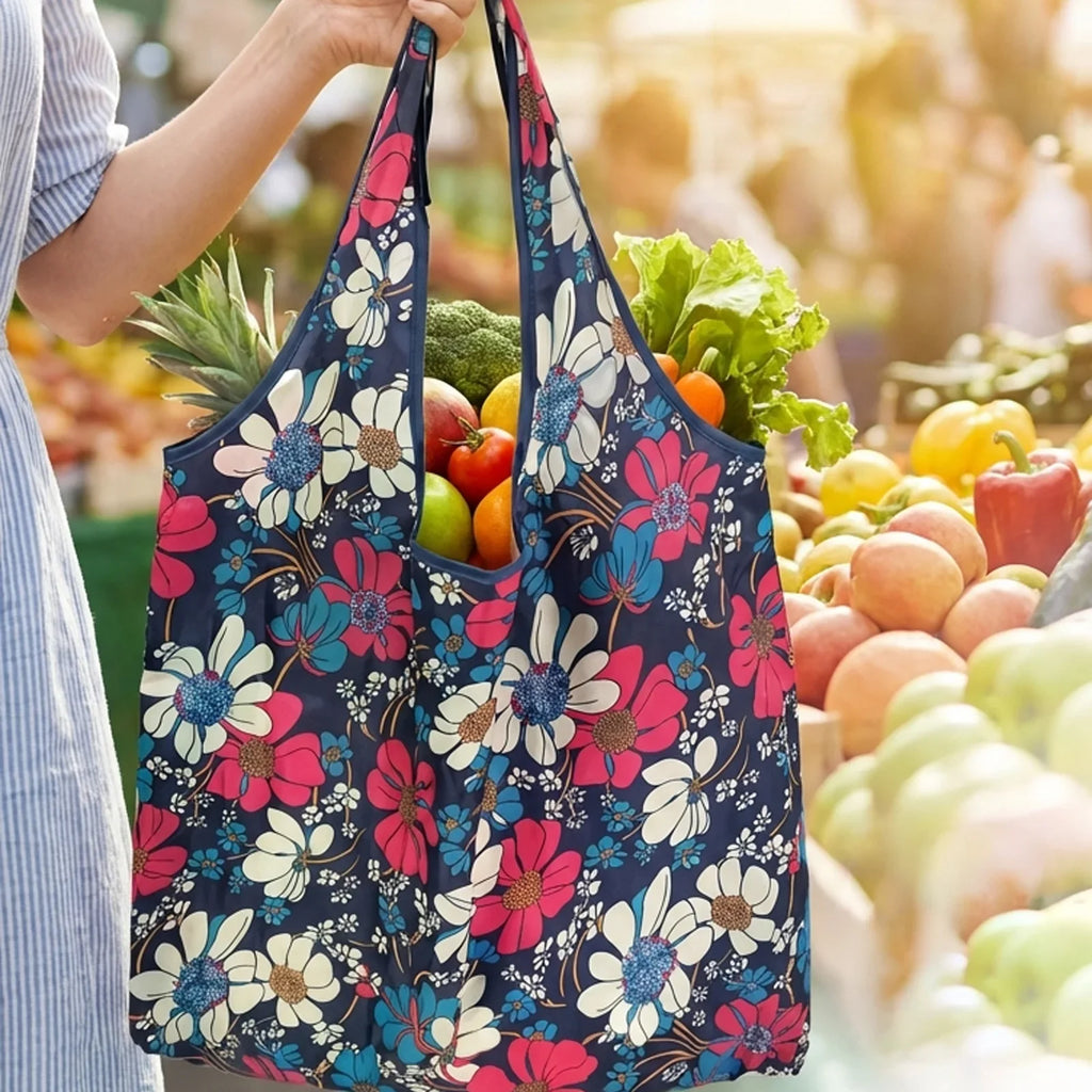 Eco-Friendly Foldable Reusable Shopping Tote Bag | Large Capacity