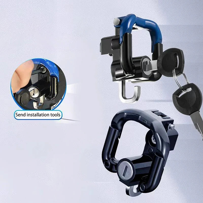 Anti-Theft Motorcycle & Bicycle Helmet Lock with 2 Keys