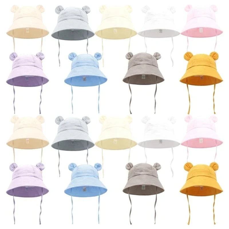 Baby Wide Brim Sun Hat | Soft Cotton Bucket Hat 0–3 Years
