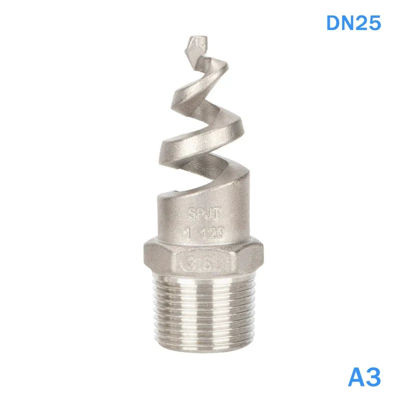 Spiral Cone Spray Nozzle 1/2" 3/4" 1" Stainless Steel Wide Angle