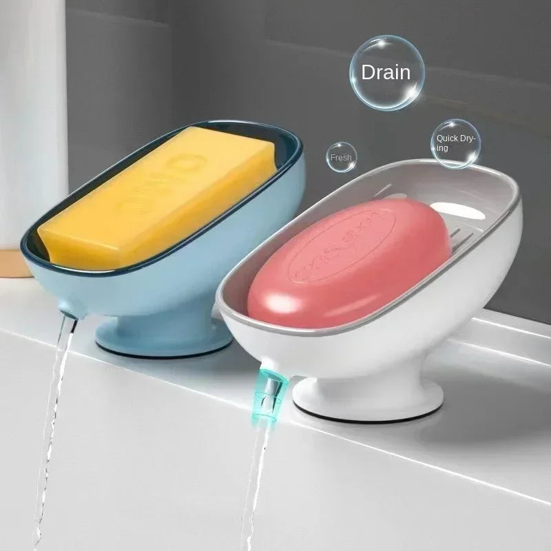 Suction Cup Soap Dish Drain Water Bathroom Holder Kithcen Sponge