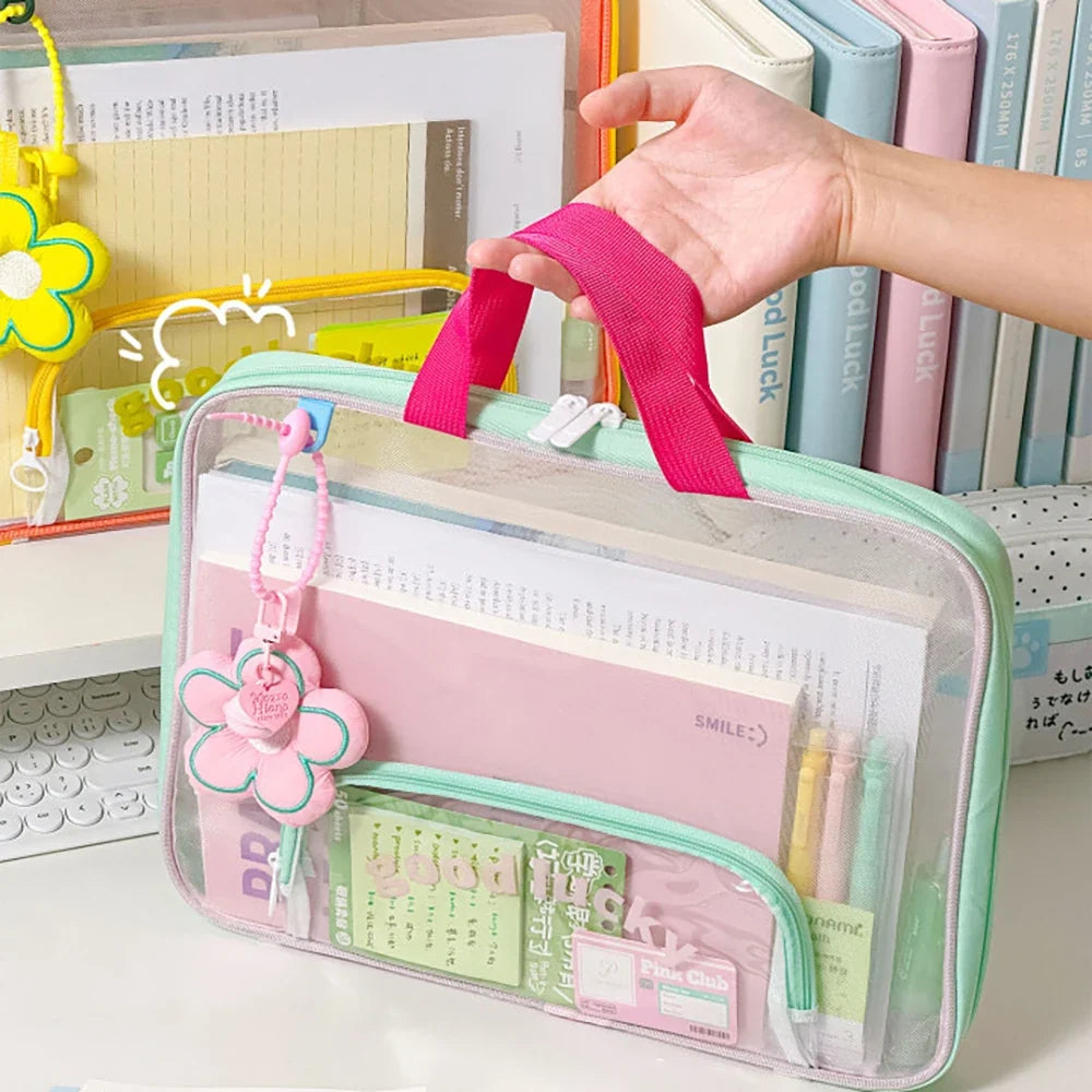 Horizontal Subject Classification Bag Student Hand-held Multi-layer