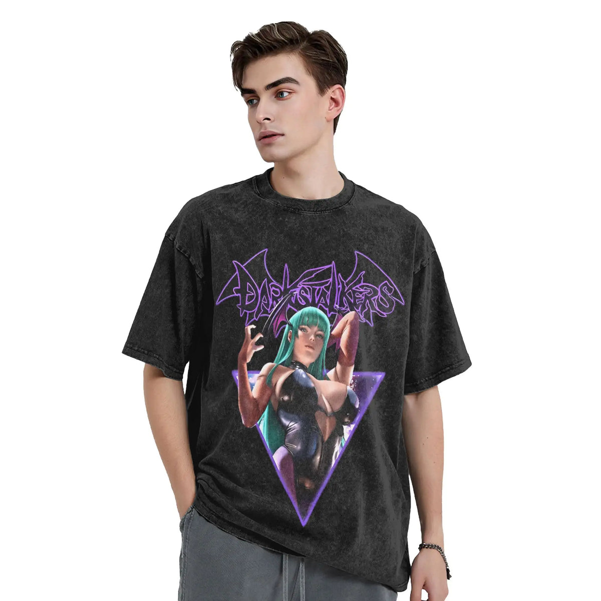 Morrigan Aensland Men's Cotton Graphic Tee | Vampire Shirt