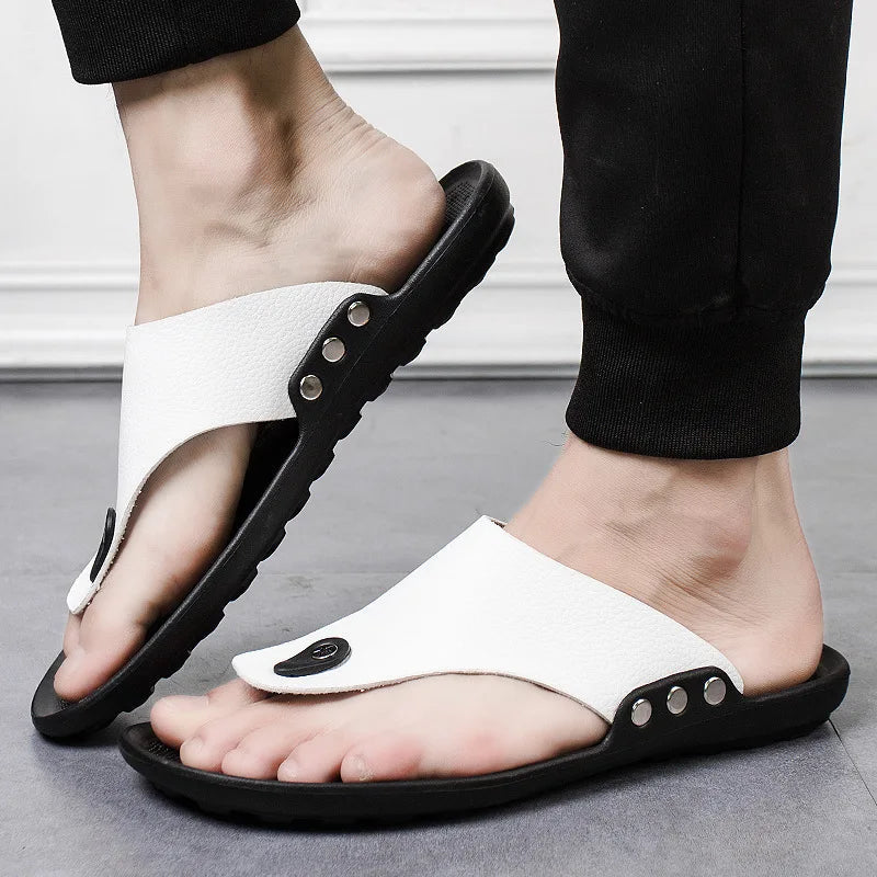 YBQJOO Men's Flip-Flops – Non-Slip Beach Sandals & Slippers
