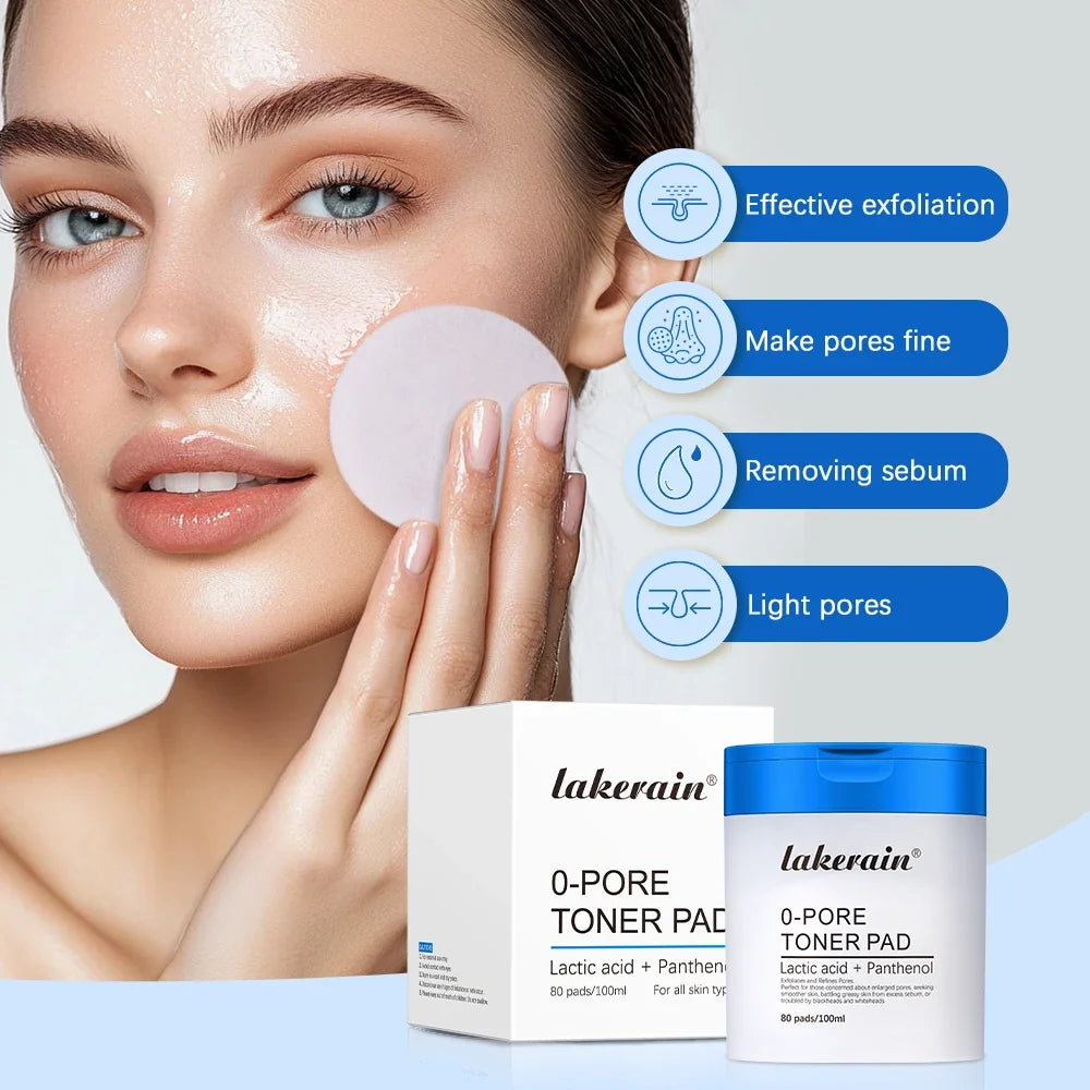 Lakerain Zero Pore Toner Pads 80ct | Korean Exfoliating Pads