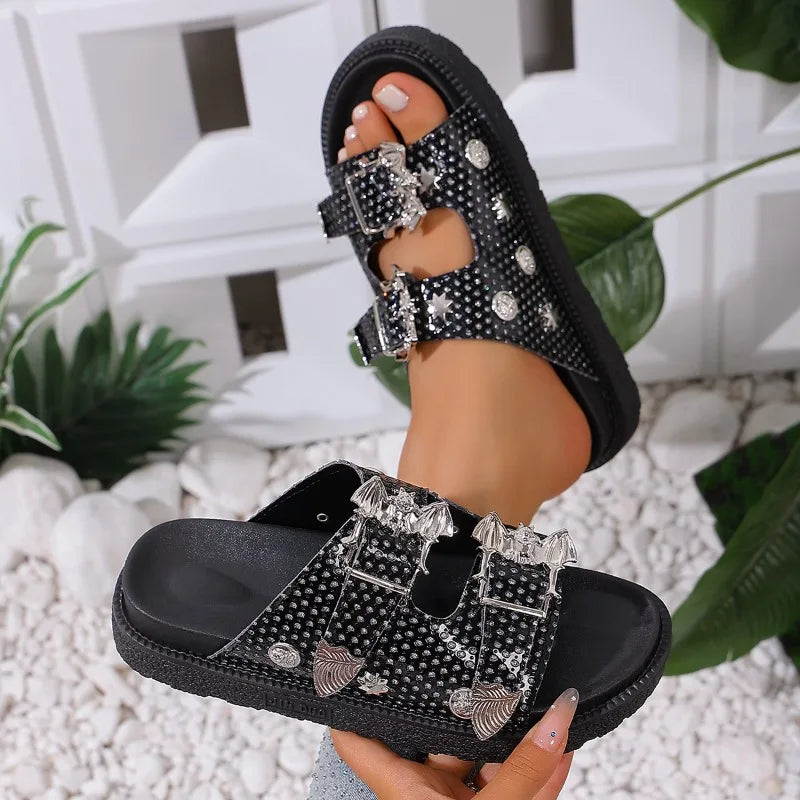 Women's Open Toe Buckle Strap Hollow Out Summer Sandals