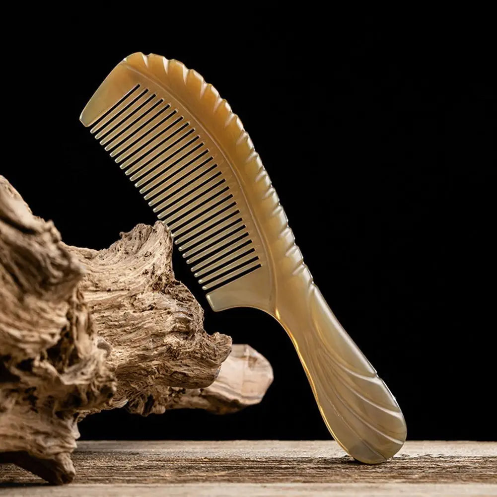 Natural Ox Horn Hair Comb – Anti-Static Fine Tooth & Scalp Massage