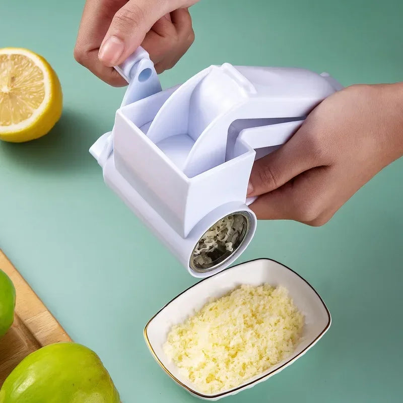 3-in-1 Hand Crank Rotary Cheese Grater – Stainless Steel