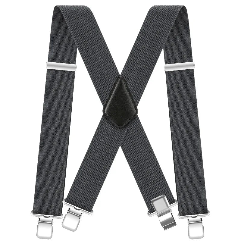 Men's Heavy-Duty Wide Elastic X-Back Suspenders