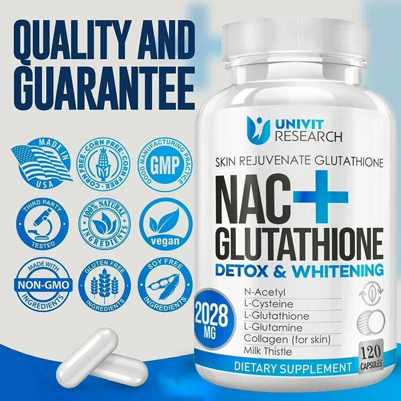 NAC + Glutathione Supplement | Antioxidant, Skin & Immunity