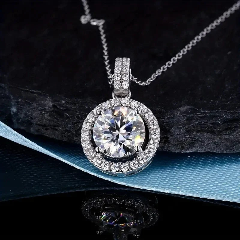 Huitan CZ Pendant Necklace – Crystal Wedding Jewelry for Women