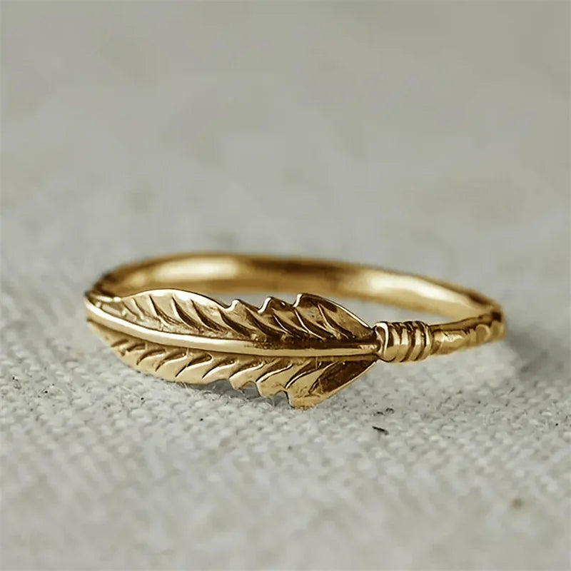 Huitan Vintage Wing Ring for Women – Fashion Zinc Alloy Jewelry