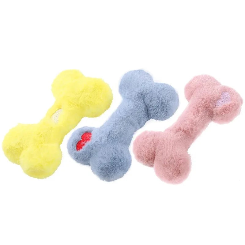 Cute Love Bone Plush Squeaky Dog Toy – Bite-Resistant