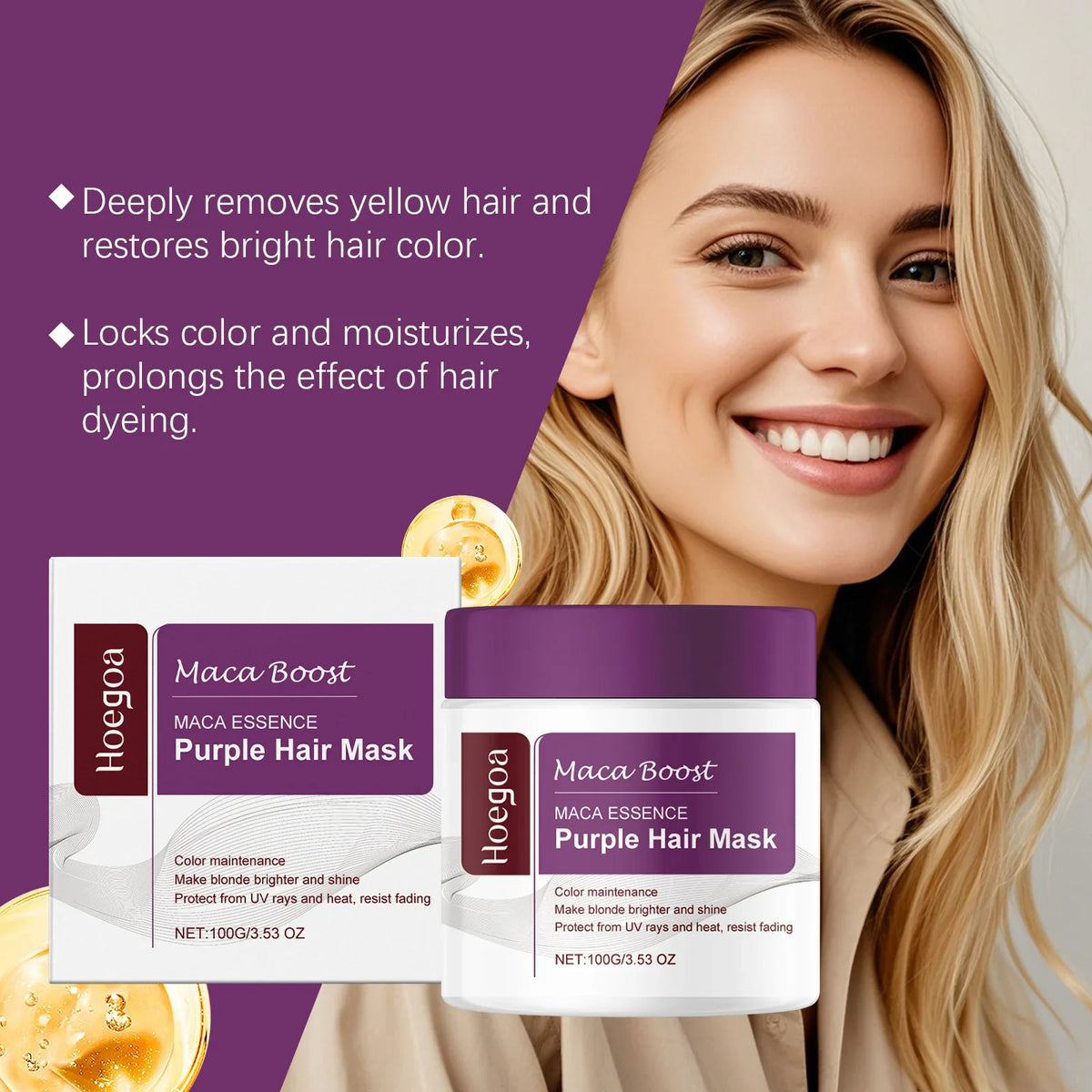 HOEGOA Purple Shampoo & Hair Mask – Tone, Repair & Nourish
